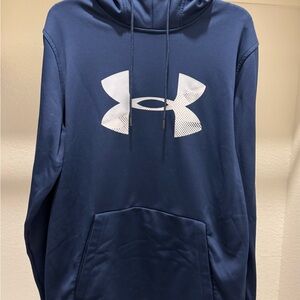 Under Armour Men's Navy Hoodie with White Logo